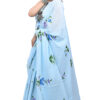 Handmade-Printed-Blue-plain-Saree-