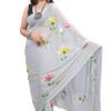 Grey-Printed-handmade-saree